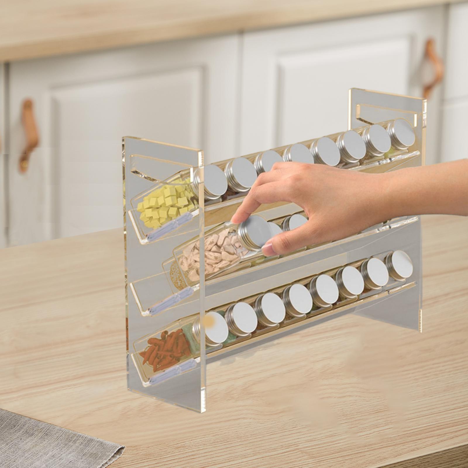 Kitchen Baking Cupboard - Acrylic Spice Rack Perfume Organizer Stand