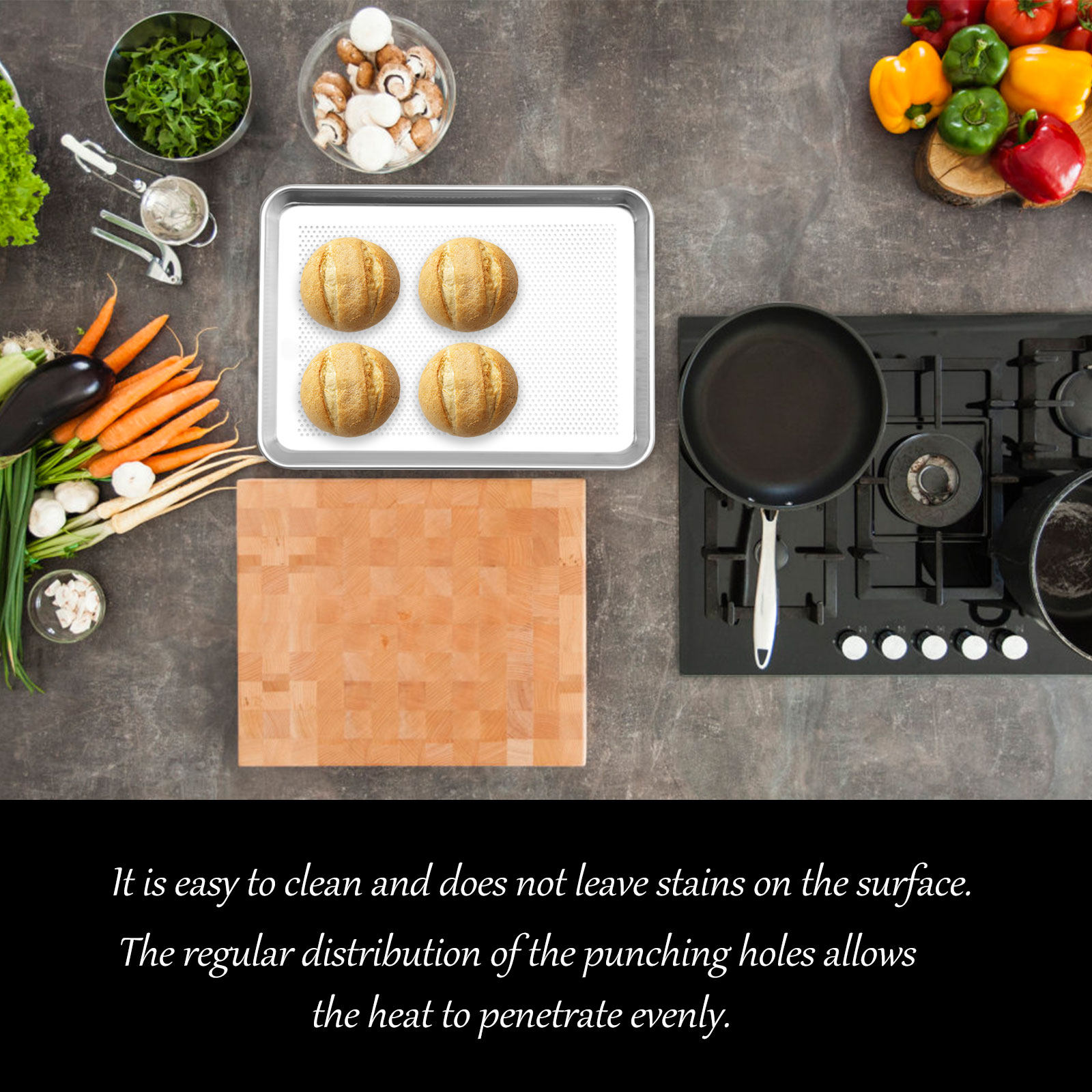 Kitchen Essentials Baking Tray - 1Pcs Rustproof Aluminium Alloy Baking Tray
