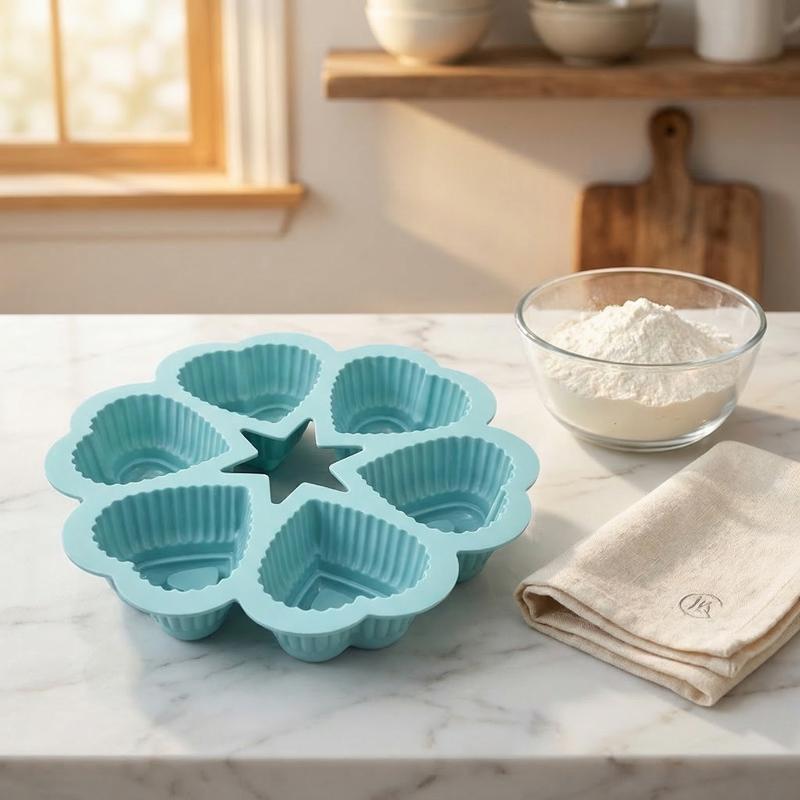 Kitchen Essentials Baking Tray - Nonstick Silicone Heart Shaped Cake Mold