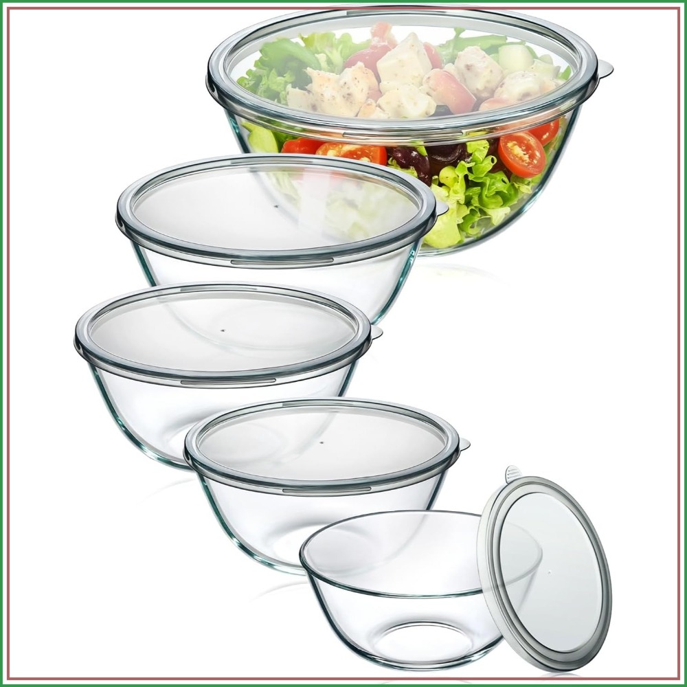Glass Mixing Bowls With Lids S - огляд і ціна Kitchen Glass Baking Set