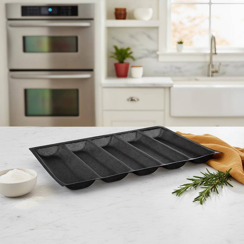 5 Cavity Hoagie Rolls Pan Nons - огляд і ціна Kitchen Essentials Baking Tray