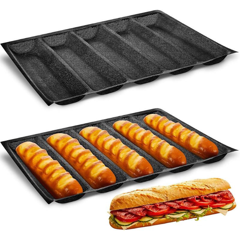 5 Cavity Hoagie Rolls Pan Nons - огляд і ціна Kitchen Essentials Baking Tray