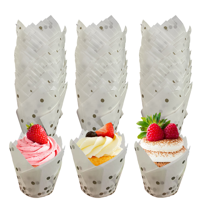 50Pcs/100Pcs Gold Dot Tulip Ca - огляд і ціна Kitchen Paper For Baking
