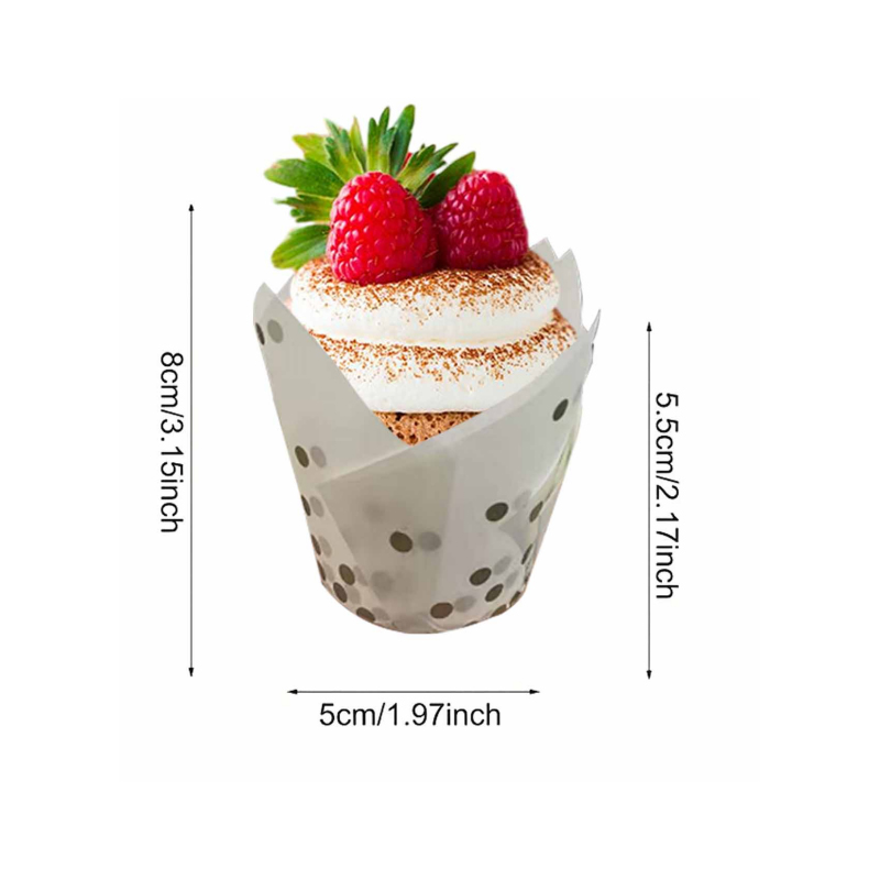 50Pcs/100Pcs Gold Dot Tulip Ca - огляд і ціна Kitchen Paper For Baking