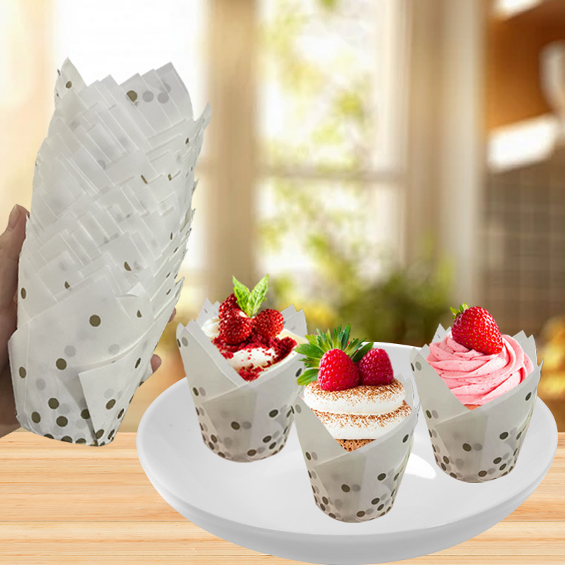 50Pcs/100Pcs Gold Dot Tulip Ca - огляд і ціна Kitchen Paper For Baking